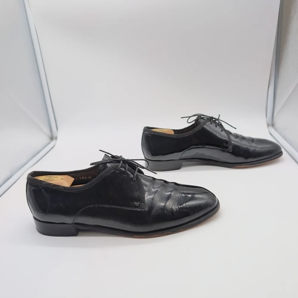 Black sz 10.5  Patent Leather Oxford Shoes By Pronto Uomo Firenze